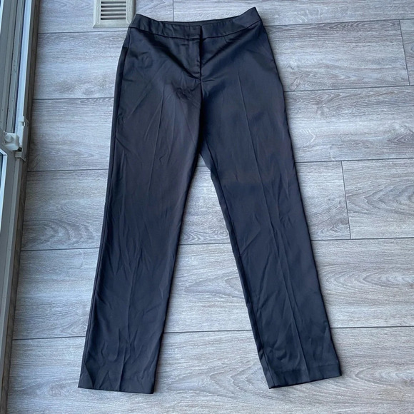 JS Collections Black Satin Trouser Pants Made in  Canada - Picture 2 of 12